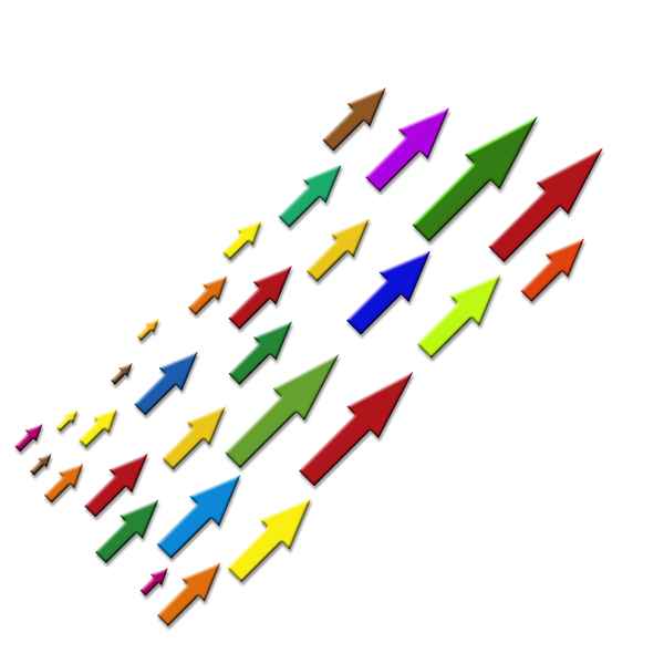 Pfeile nach rechts oben