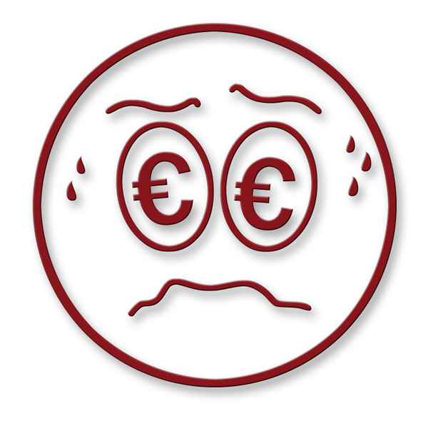 Smiley mit Euro-Sorgen
