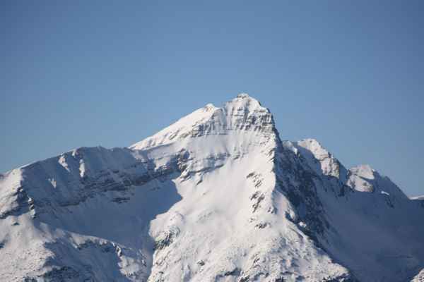 Viel Schnee auf dem Gipfel