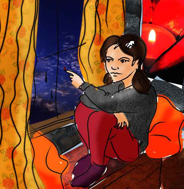 Mädchen am Fenster ...