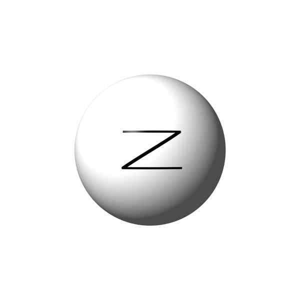 Kugel mit Buchstabe Z - Ball with letter Z