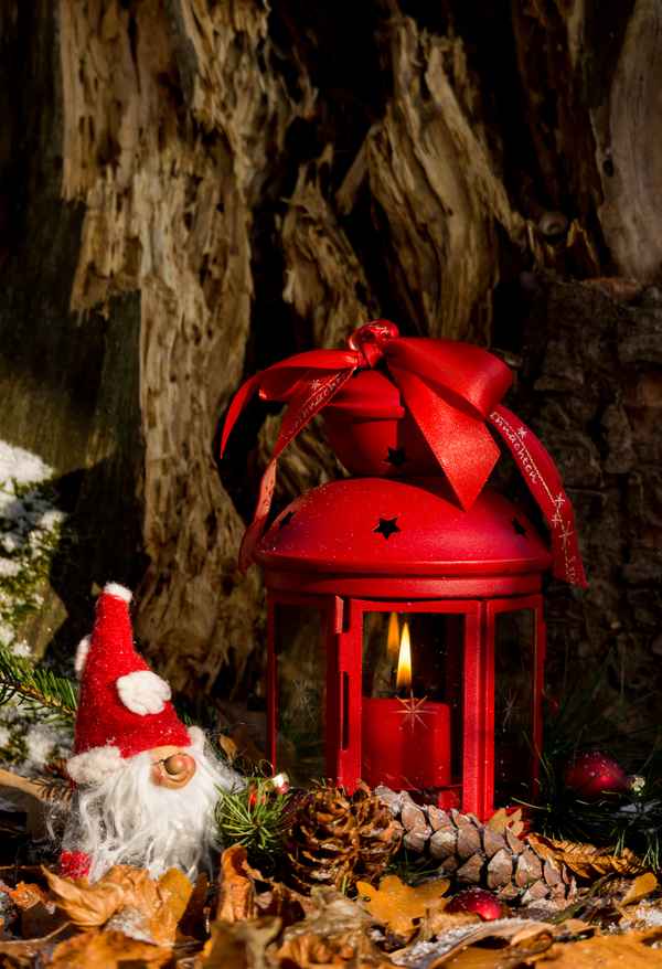Weihnachtslaterne  rot