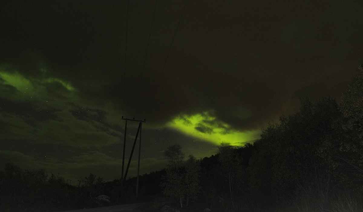 Polarlicht über Kvaloy, Norwegen am 21.9.2017