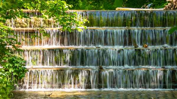 Herabstürzendes Wasser - oben langsam - unten schnell