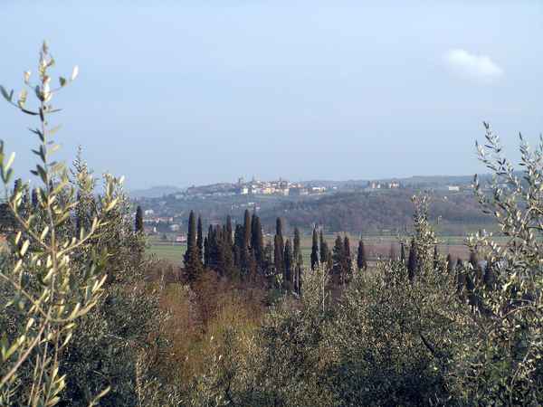 Blick auf Monte San Savino in der Toskana