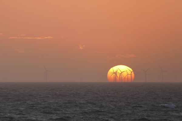Sonnenuntergang auf hoher See