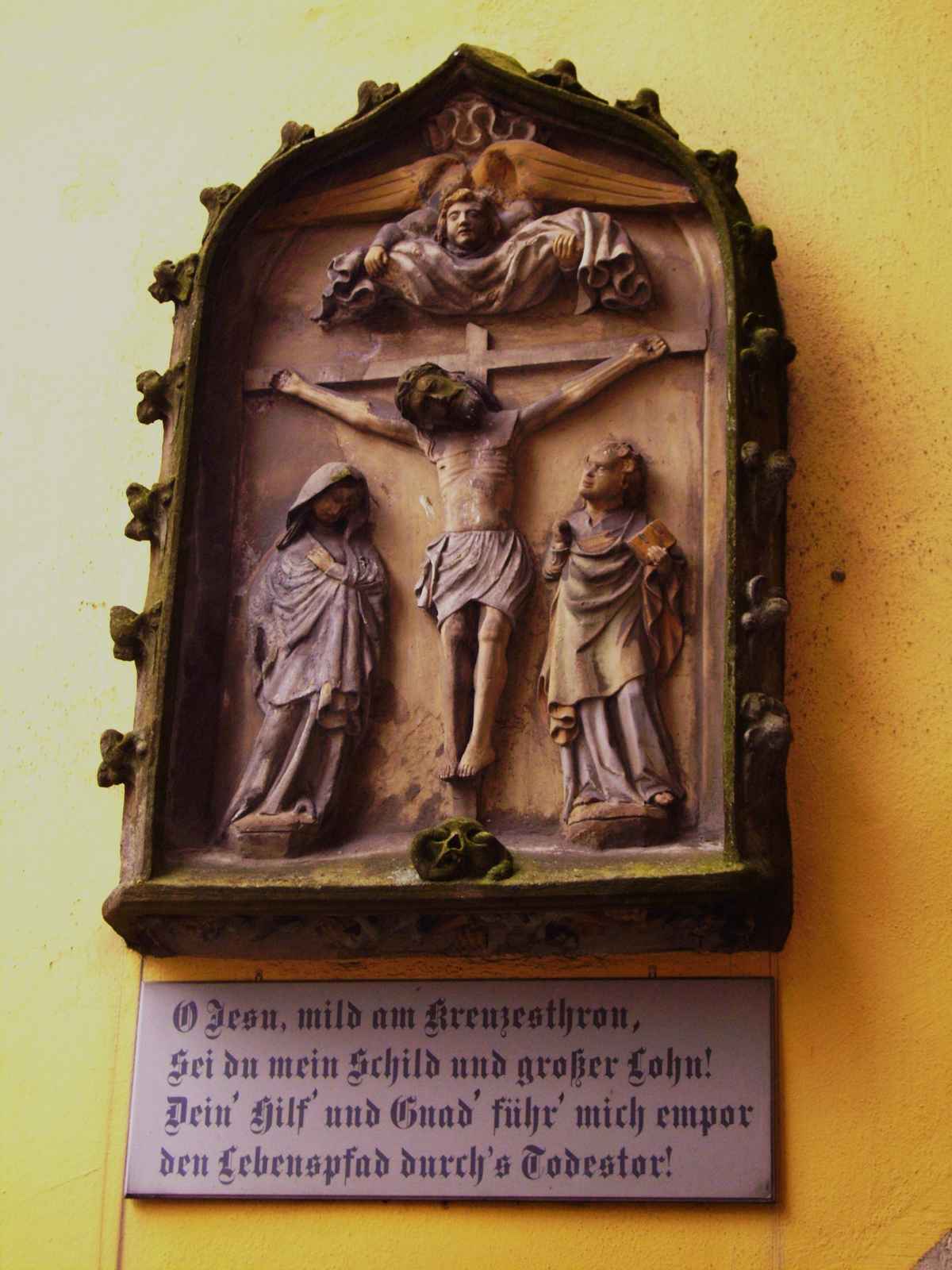 Jesus am Kreuz - mittelalterliche Darstellung