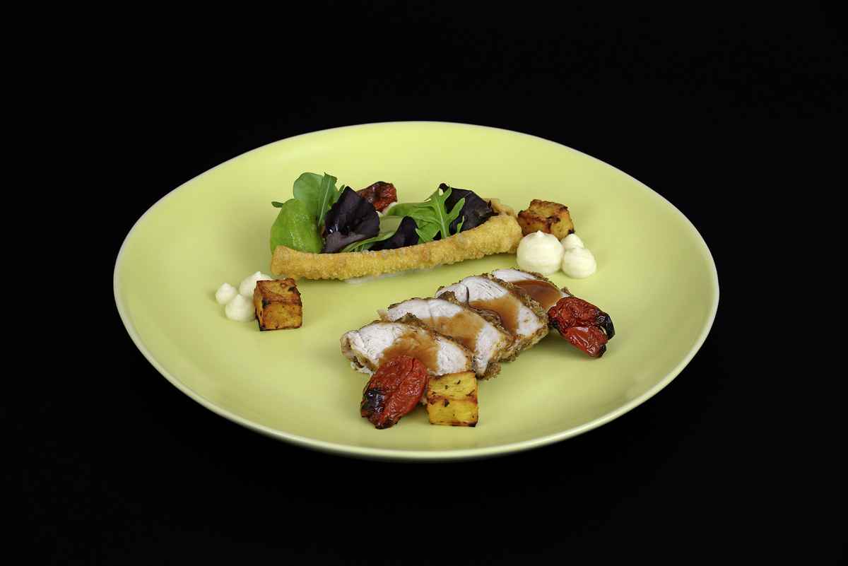 Dukkah-Hühnchen mit Sellerie und Kartoffeln