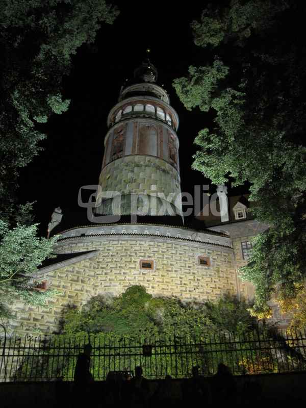 Burg, Böhmisch Krumau bei Nacht_1