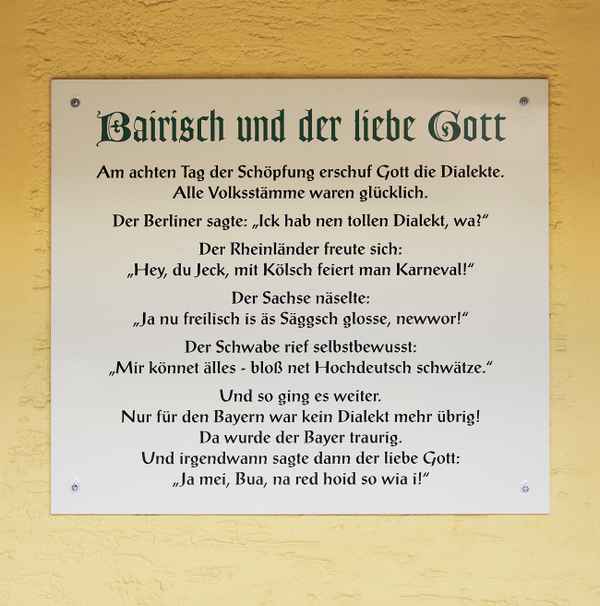 Bairisch, bayrisch, bayerischer Spruch