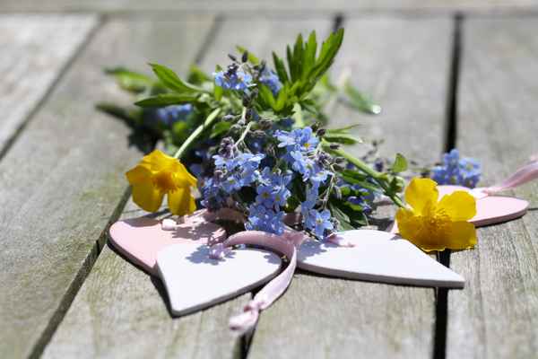 Blumen und Herzen