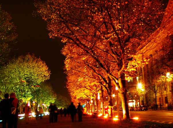 Unter den Linden beim Festival of Lights