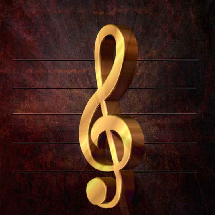 Notenschlüssel gold