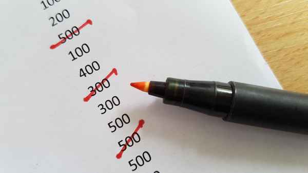 Streichliste mit Rotstift