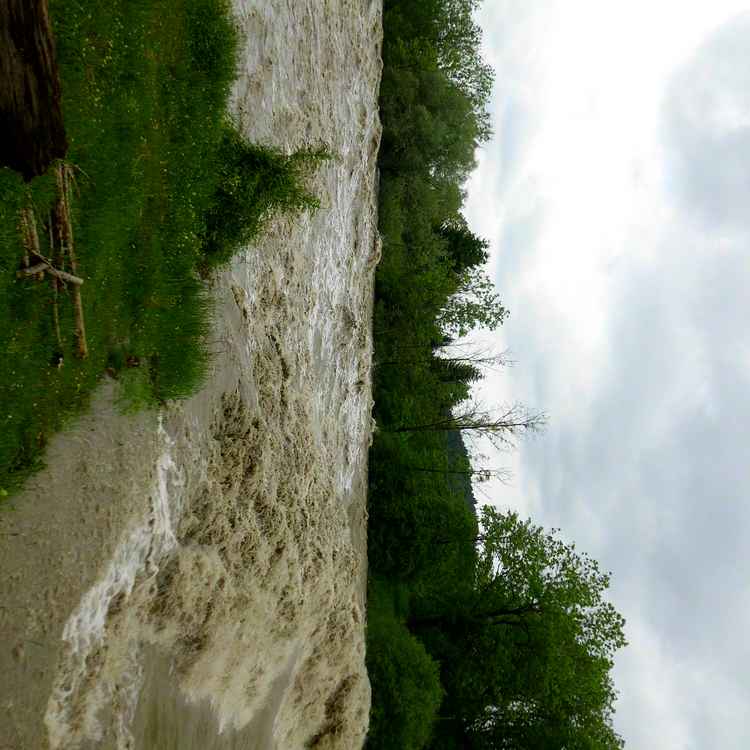 Die Iller bei Hochwasser
