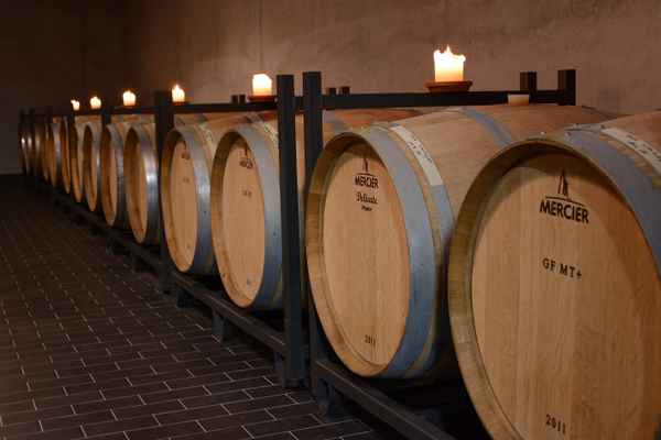 Weinfässer im Weingut