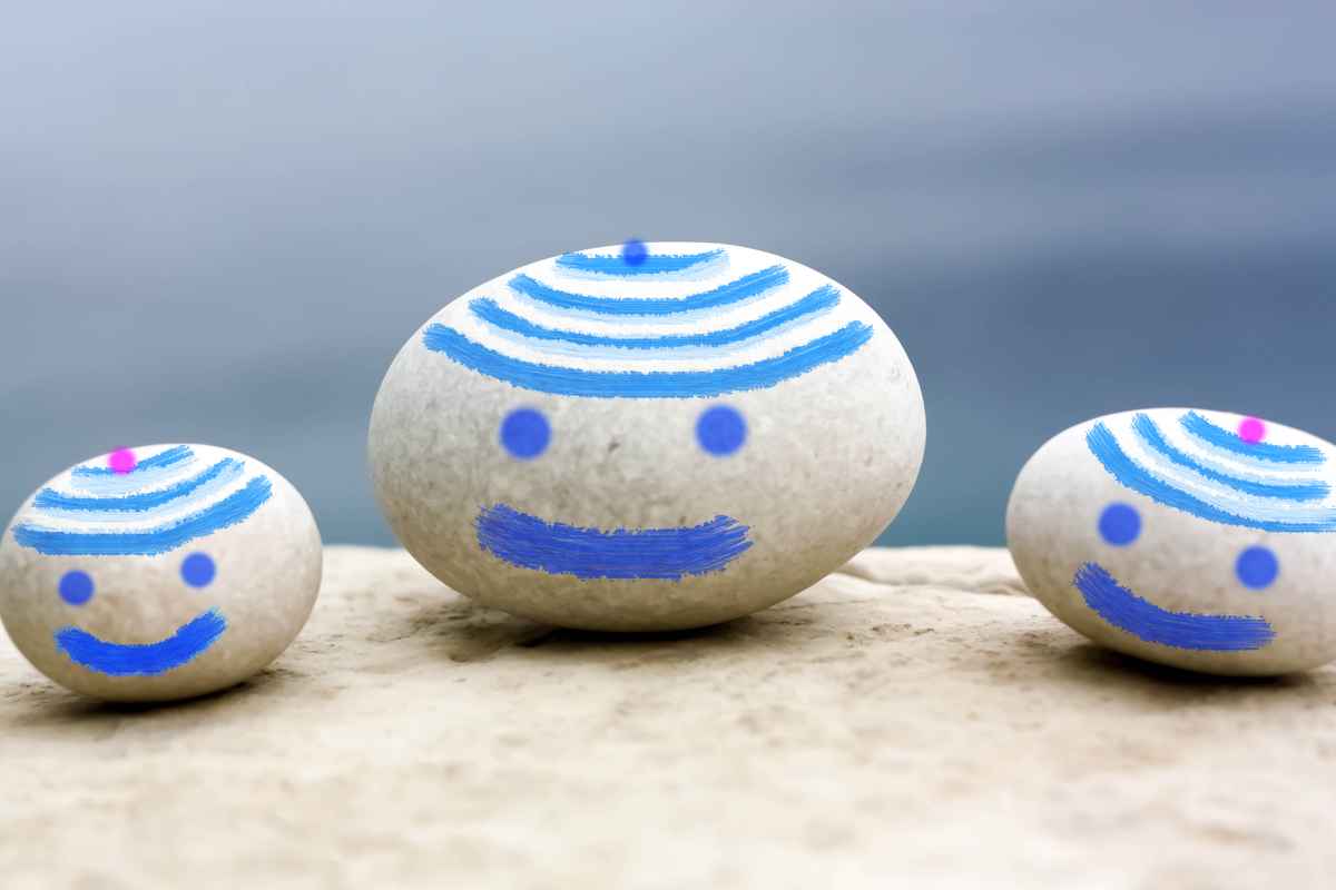 Smiling Friends with Blue Caps