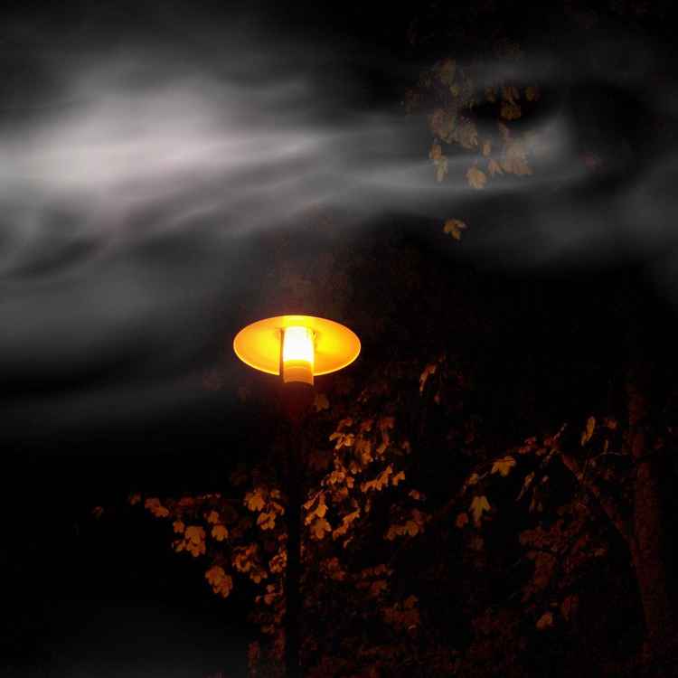 Straßenlaterne im Nebel