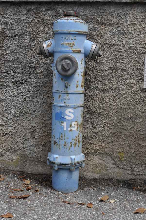Blauer Hydrant