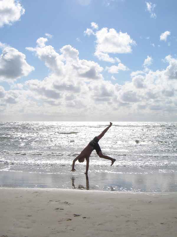 Radschlag am Strand