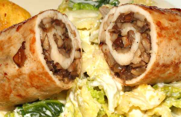 Pilzrouladen an Wirsing 1