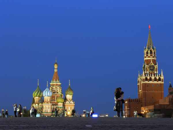 Romanze auf dem Roten Platz in Moskau