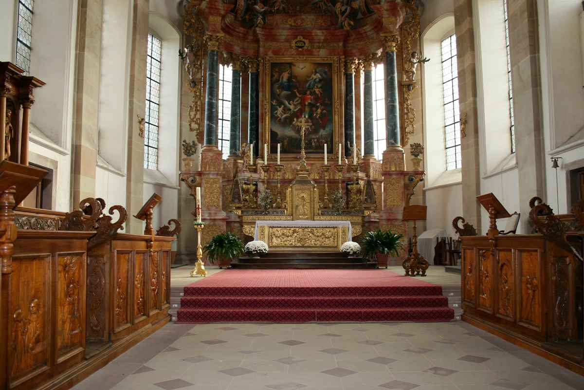 barocke abteikirche in ebersmunster..
