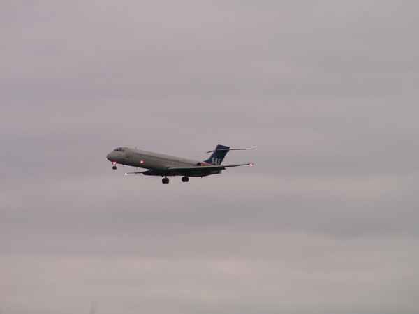 Flugzeug im Anflug auf Frankfurt