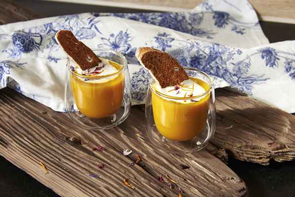 Veganes Menü: Kürbiscremesuppe