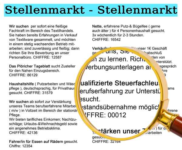 Stellensuche in der Zeitung