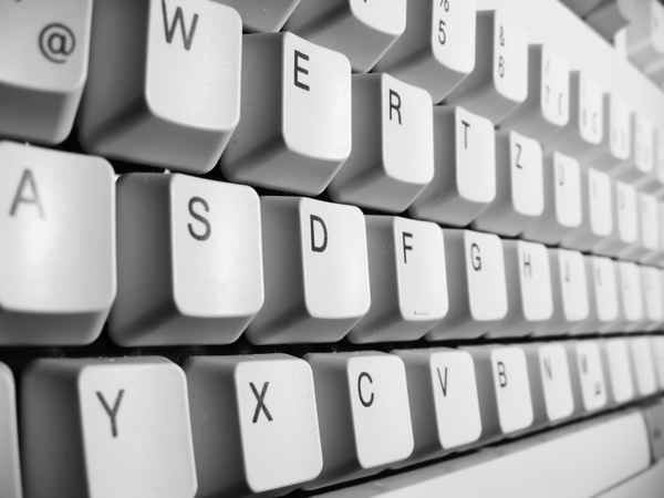 Tastatur und Schreibkram