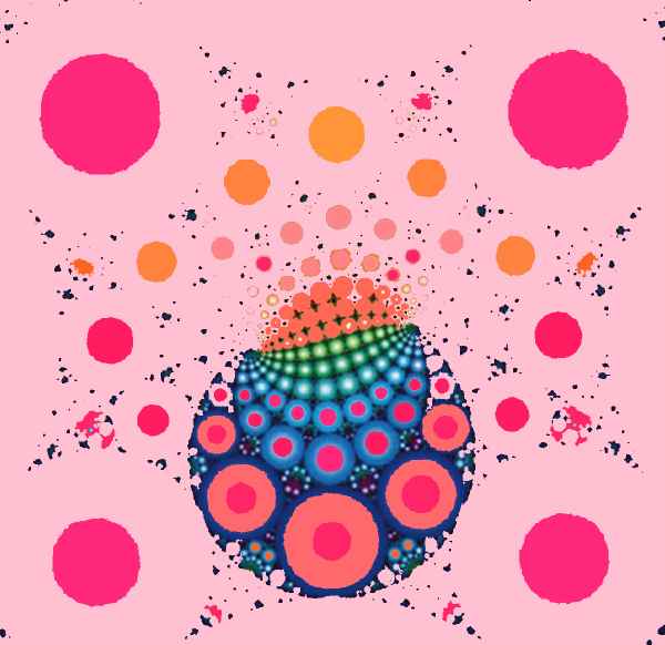 Punkte in pink und blau