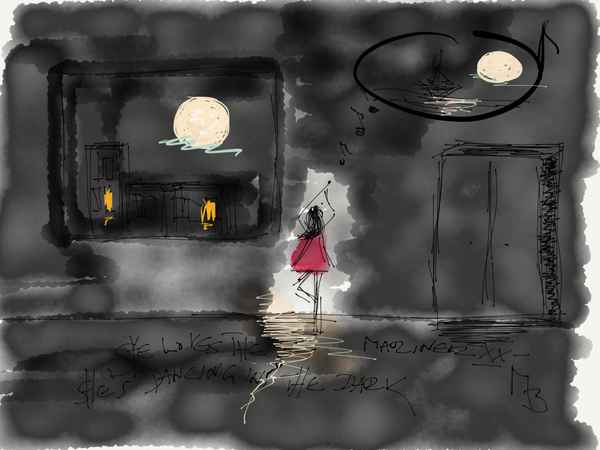 Tänzerin im roten Kleid