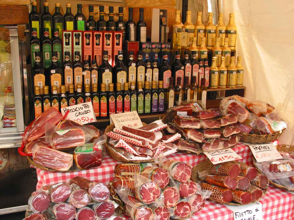 Schinken und Olivenöl