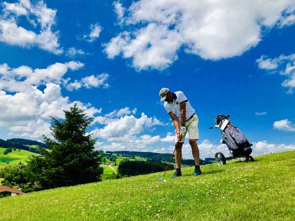 Golfer am Hang