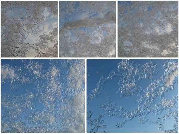 Eisblumen hinter der Scheibe - Collage