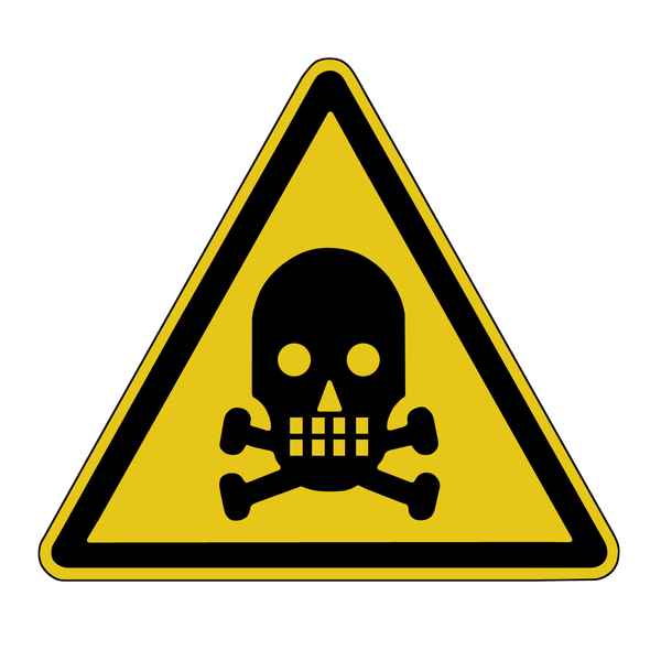 Warnschild: Achtung vor gefährlichen Stoffen!