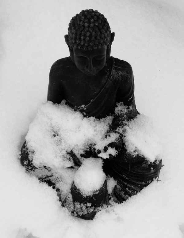 Buddha im Schnee