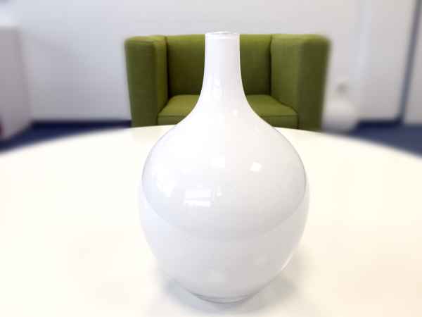 Vase weiß rund