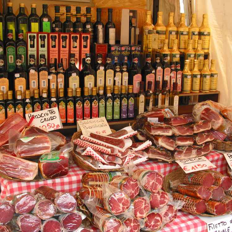 Schinken und Olivenöl