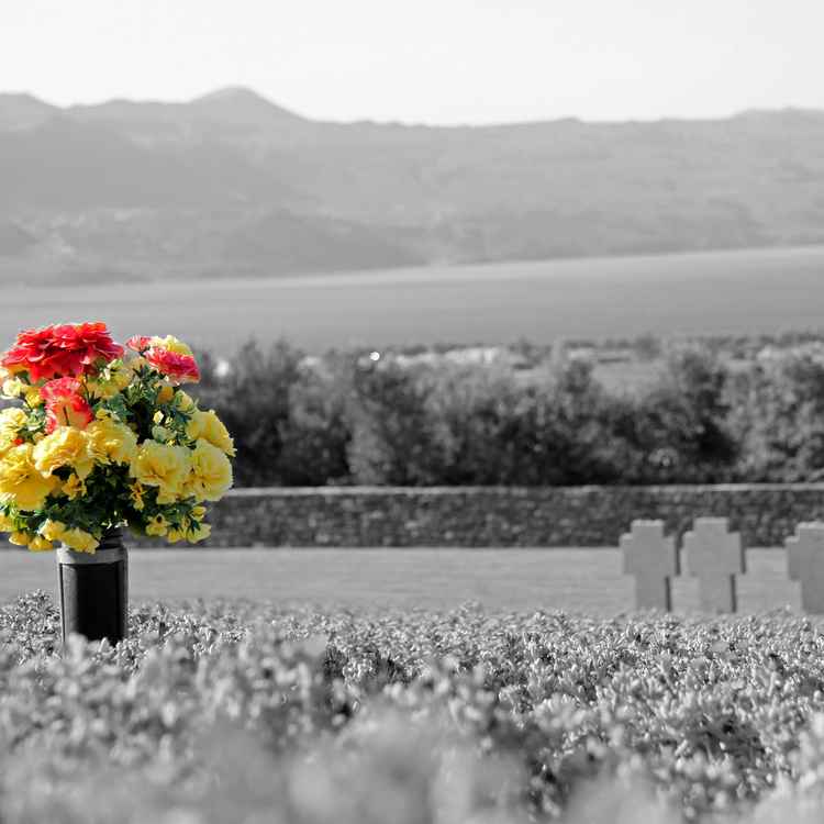 Blick auf die Küste vom Soldatenfriedhof Maleme