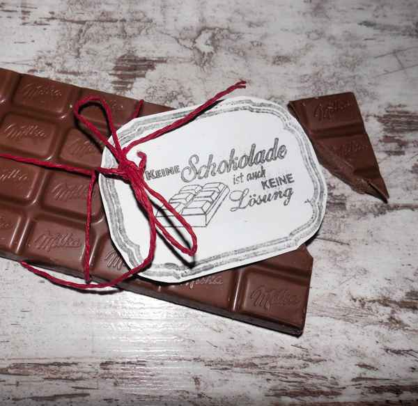 Schokoladentafel mit Spruch ;-))