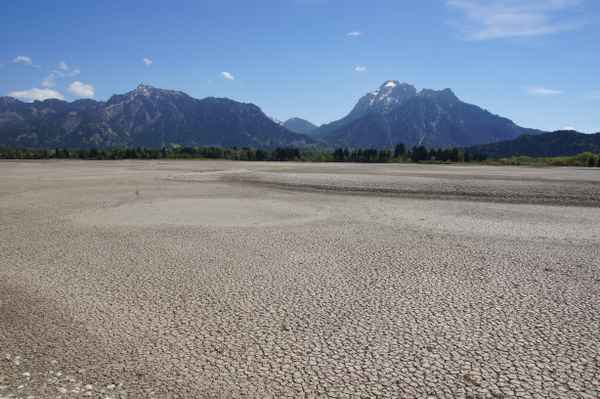 Forggensee , ohne Wasser