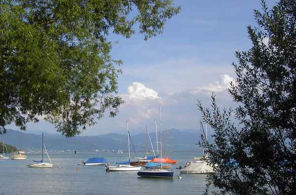 Segelboote vor Wasserburg/Bodensee
