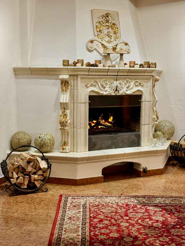Offener Kamin mit luxuiöser Gestaltung