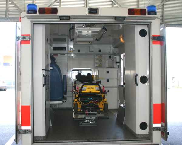 Rettungswagen Blick in den Innenraum