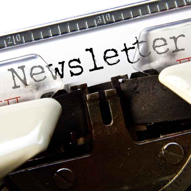 Newsletter auf Schreibmaschine