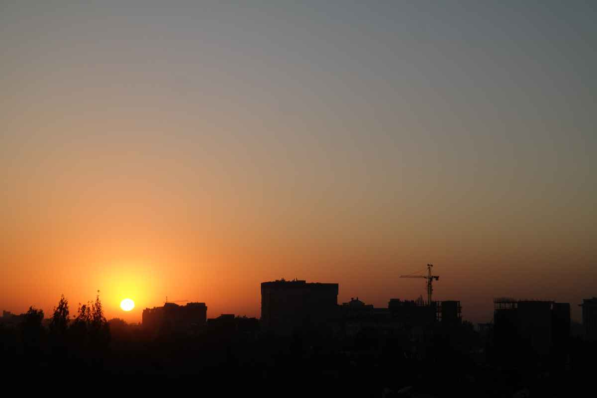 Sonnenuntergang über Bischkek