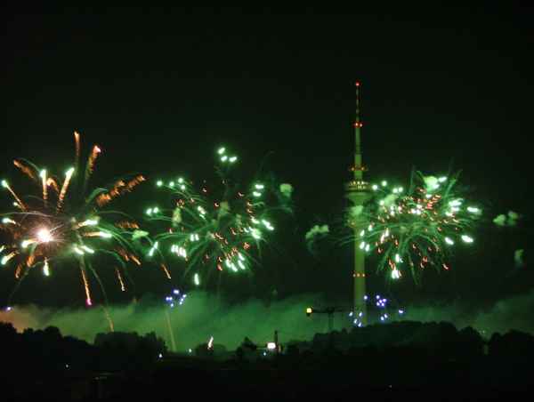 Olympiapark in Flammen