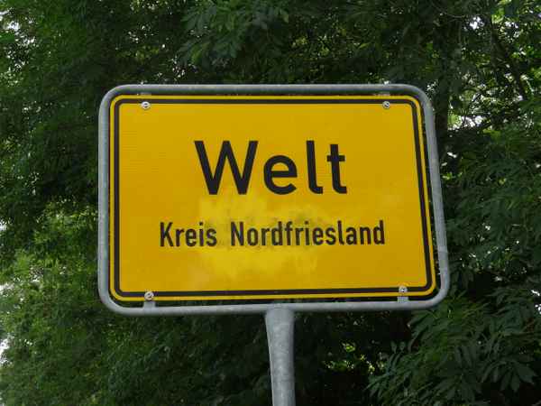 ortsschild ´welt´